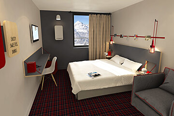 Rocky Pop Hotel, Les Houches double bedroom