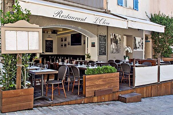 L'Olive Restaurant, Saint Tropez restaurant terrasse