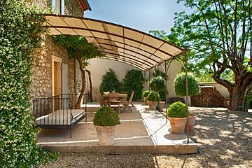 a covered terrace
