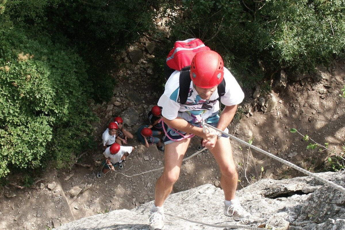 a man climbing