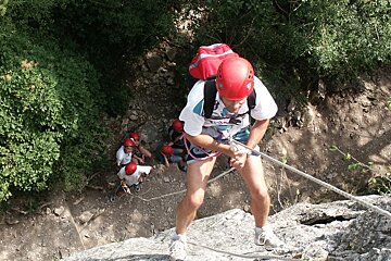 a man climbing