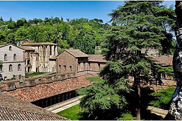 Looking over at the cloisters in Moissac
