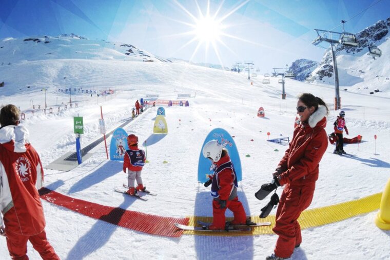 children in the snow garden in Tignes