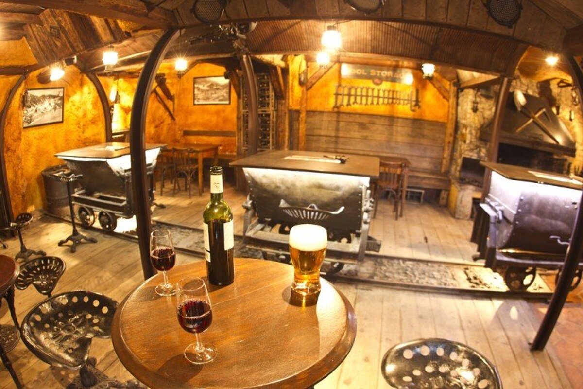 The interior of the bar La Mine in La Plagne