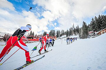 A ski tour race in Verbier
