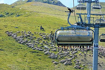 a 6 person chair lift in summer