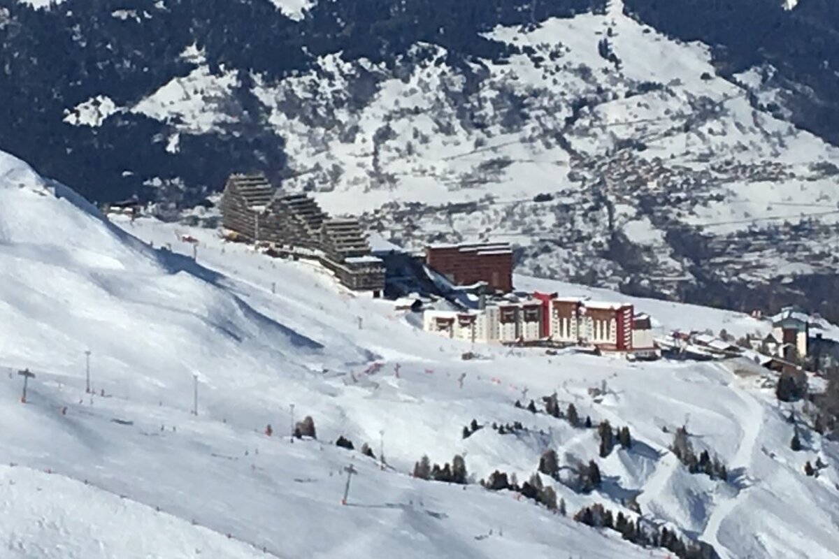 a resort village in la plagne