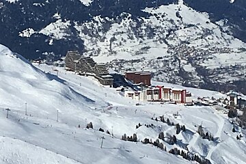 a resort village in la plagne