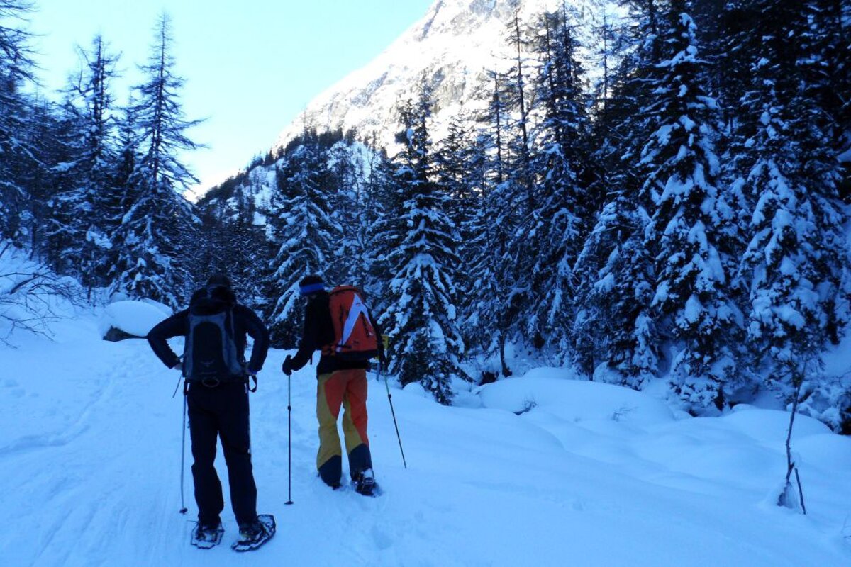 A snowshoe hike in Chamonix Mont Blanc