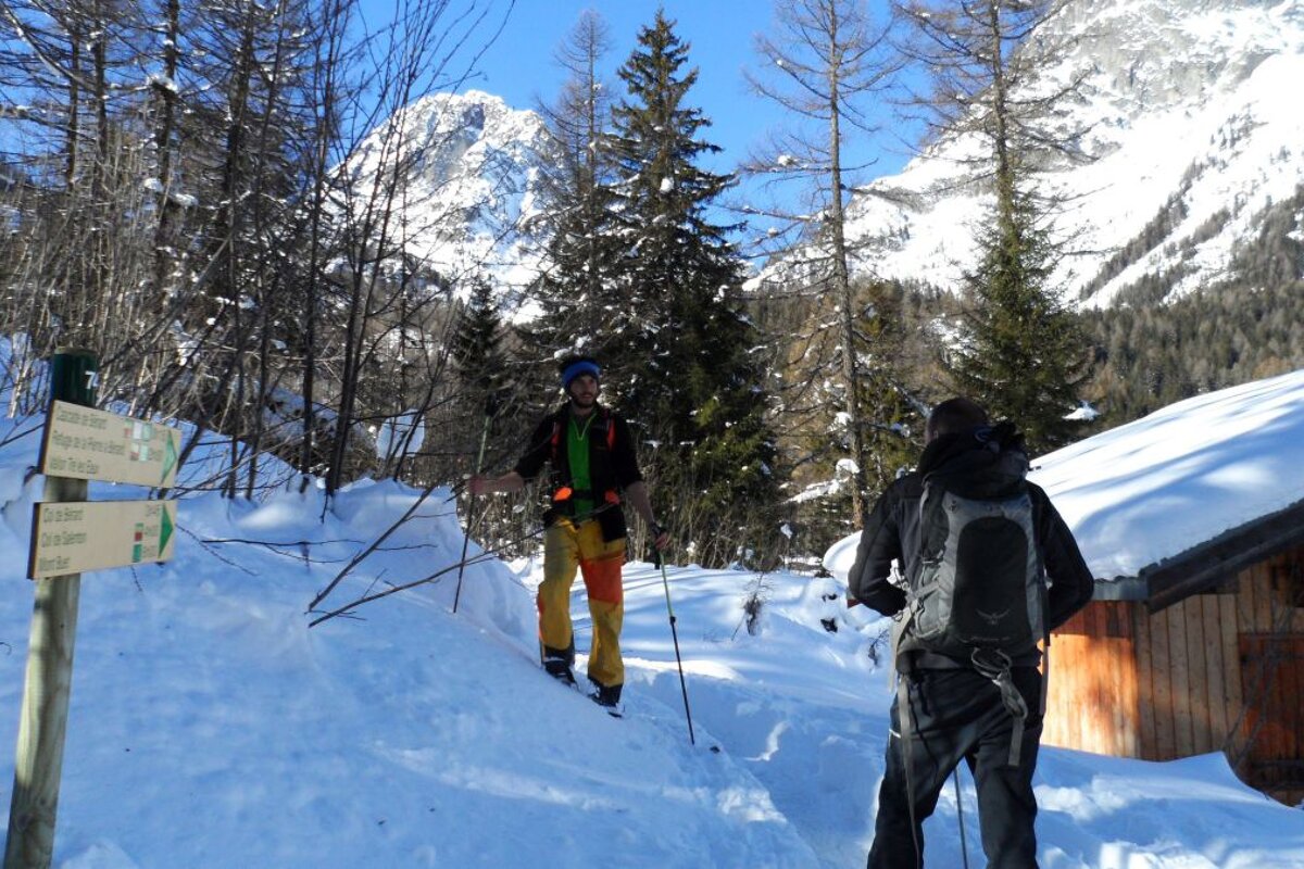 Snowshoe hiking in Chamonix Mont Blanc