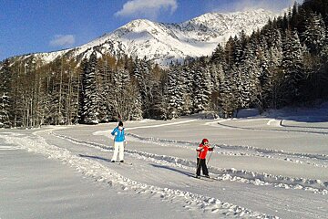 Ski de fond also known as cross-country skiing in Chamonix