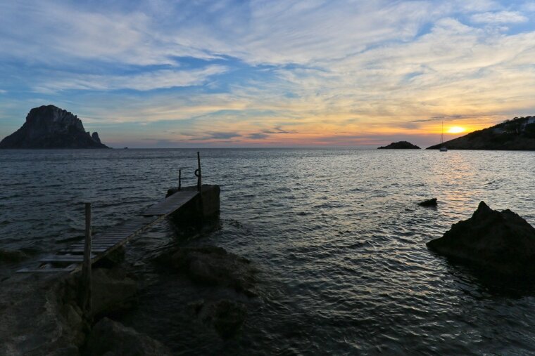Sunset at Cala d'Hort ibiza