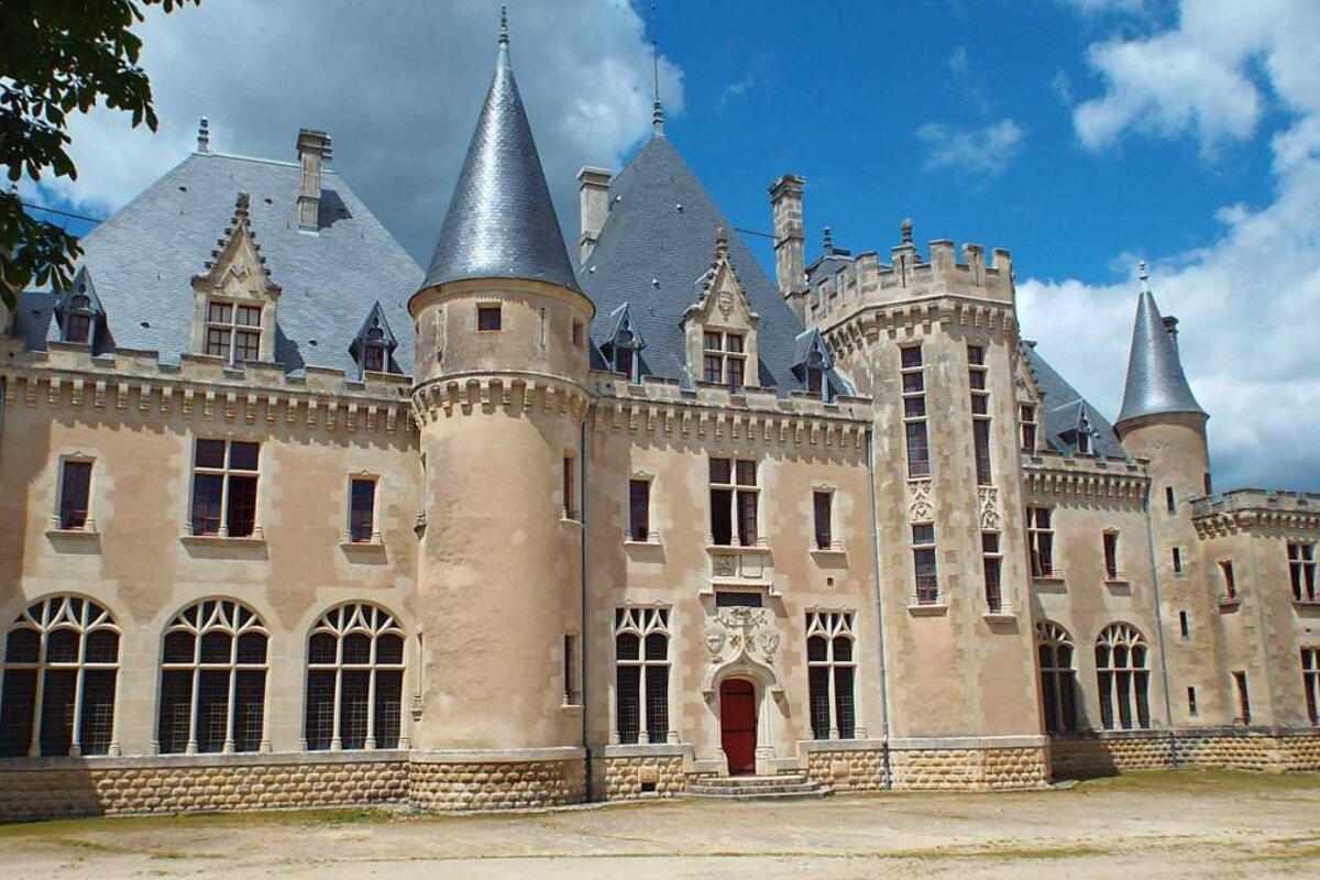 chateau exterior with turrets