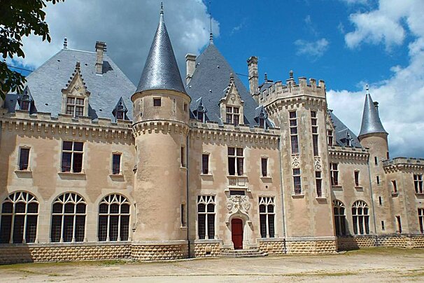 chateau exterior with turrets