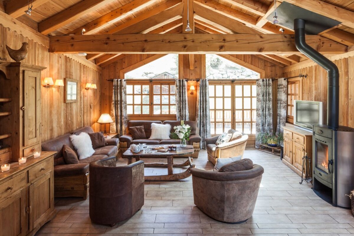 a lounge in a meribel chalet