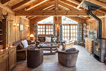 a lounge in a meribel chalet