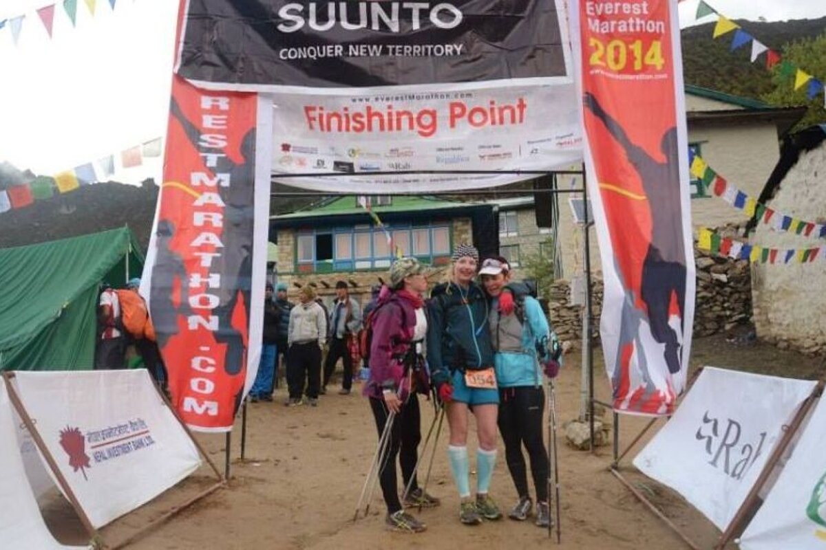 three trail running just completing the everest marathon
