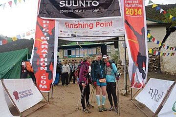 three trail running just completing the everest marathon