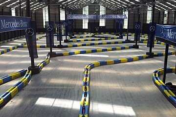 an indoor karting track in Mallorca