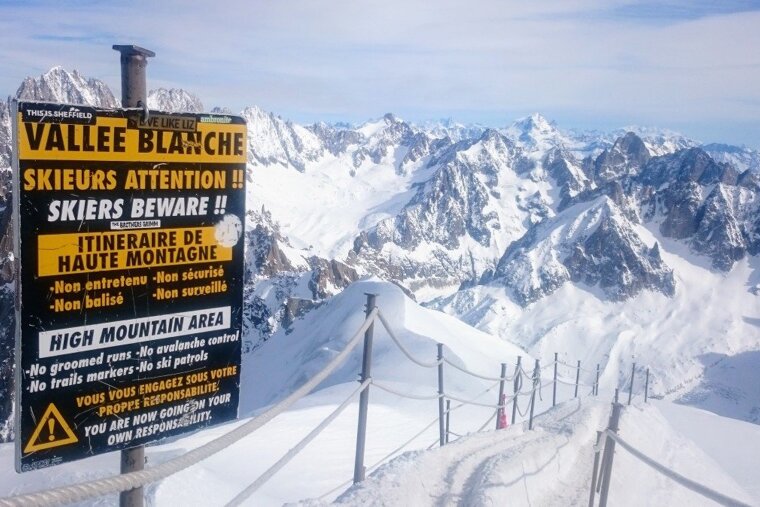 view from the Aiguille du midi