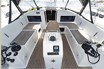 A boat with a compass and a thermometer on it