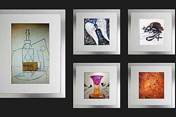 5 paintings at a restaurant in Ibiza