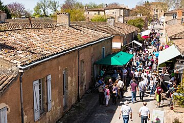 Street view with wine tasting stalls