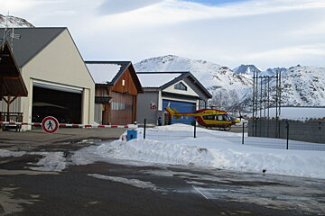 a helicopter parked in alpe dhuez