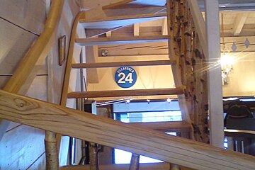 stairs inside a restaurant
