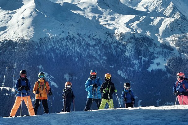a ski instructor giving a private lesson