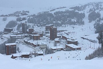 snow clouds over la plagne