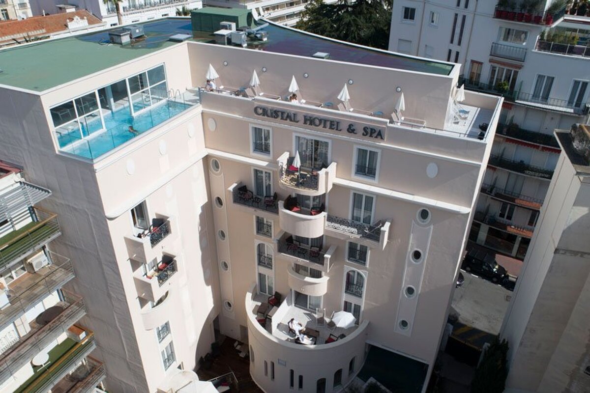 An aerial view of the cristal hotel and spa