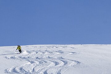 ski tracks on the mountain