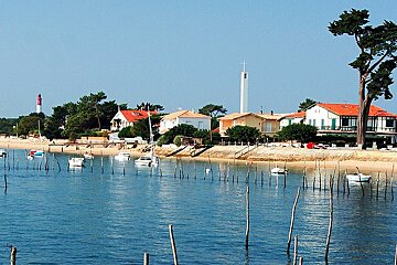 sea coast with pretty houses on shore