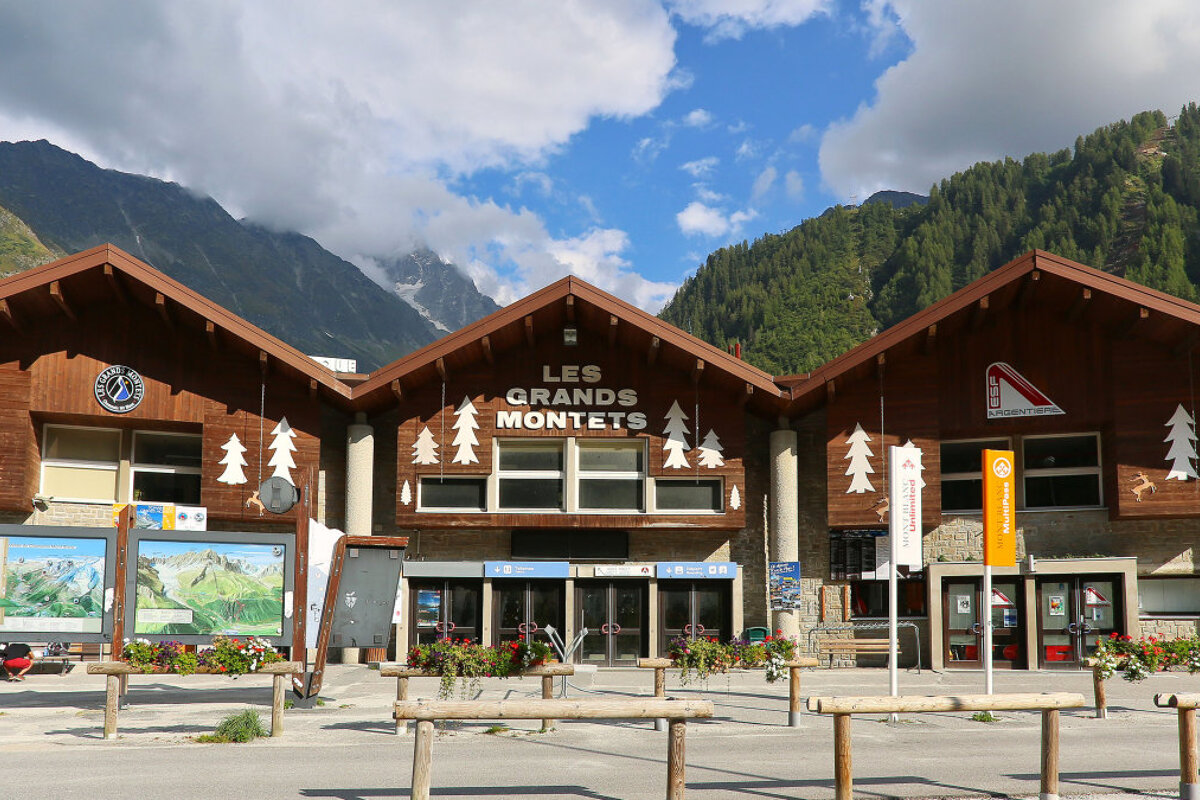 Lift station at Les Grand Montets in summer in Chamonix