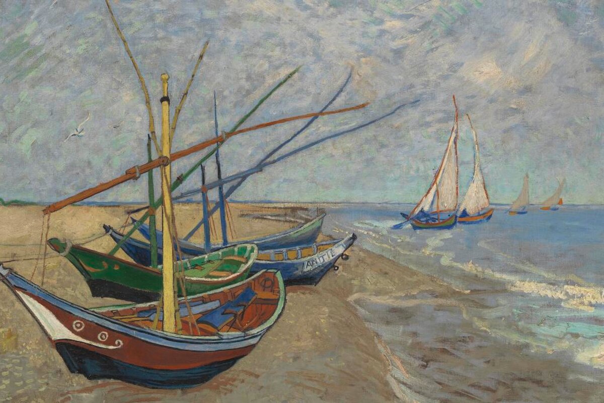 a painting of boats