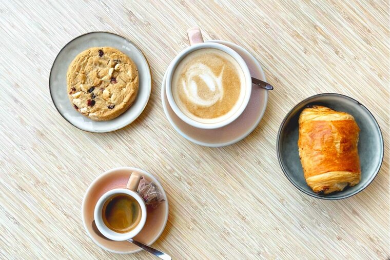 Coffee and cake at Claudie Coffee shop in Les Gets
