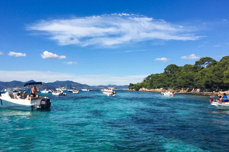Boats in the waters of Cap d'Antibes