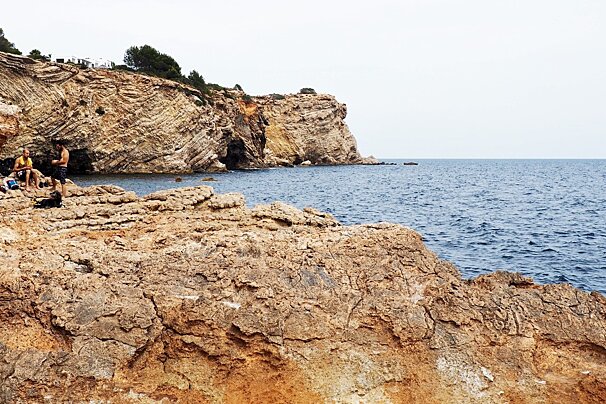 cliffs at talamanca beach near ibiza town