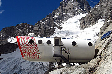 Perched on the rock above the glacier