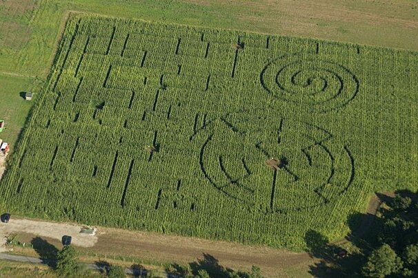 aerial shot of the maze in bergerac