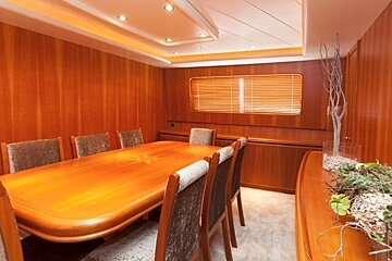 Canados 90' 28m Motor Yacht, Mallorca Island dining