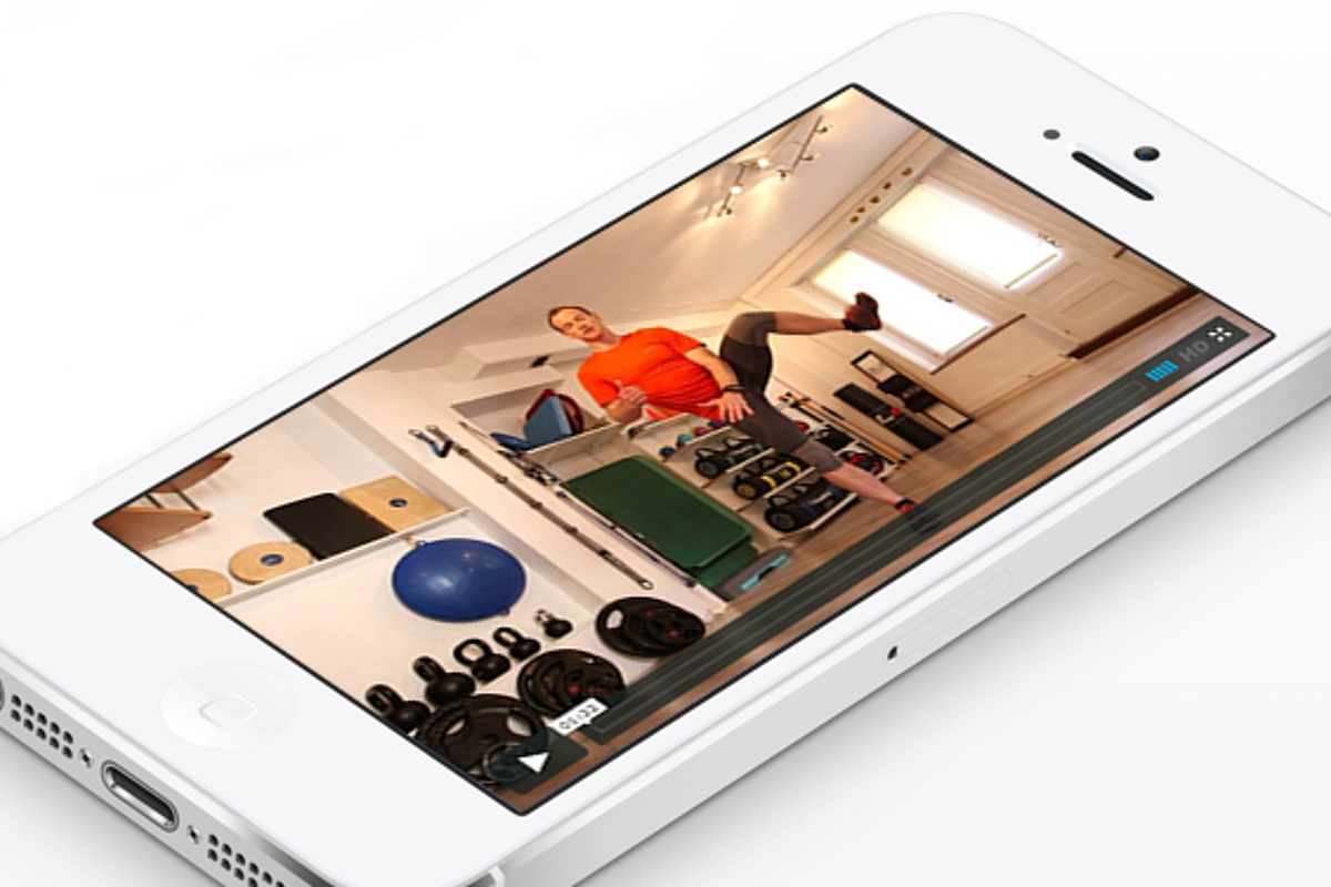 a tablet showing a fitness training programme