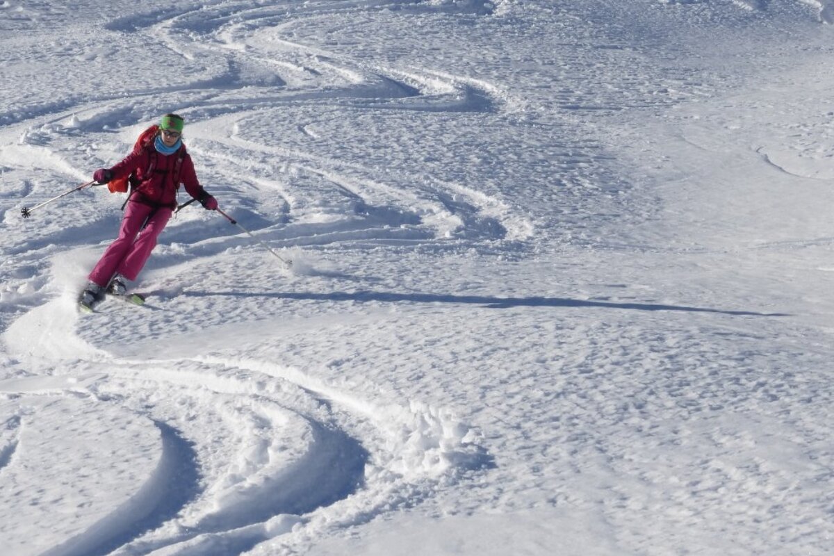 a girl skiing