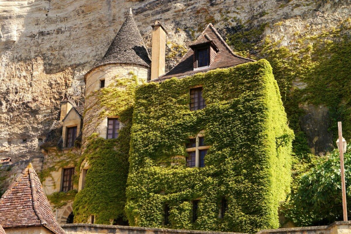 an ivy covered house in La Roque-Gageac