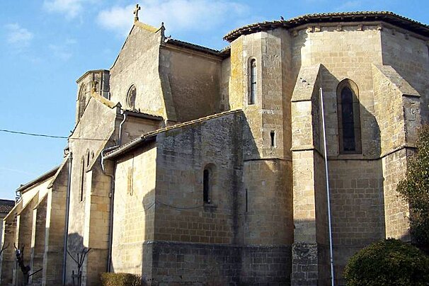 the exterior of a stone church