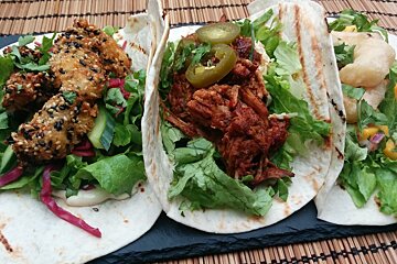 three small tacos