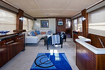 The glamorous lounge of the yacht Stalca