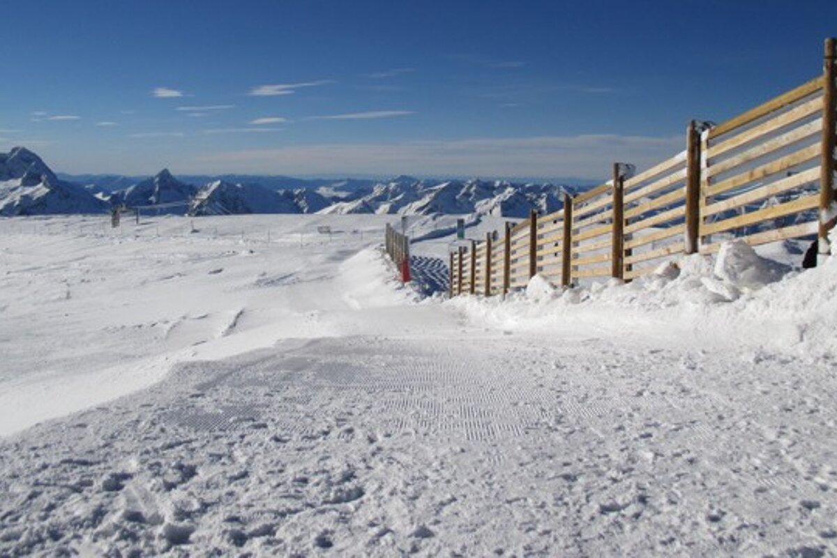 snow and pistes and fence