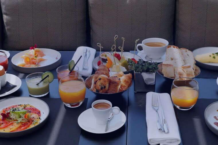 a brunch laid out on a table, five seas hotel cannes